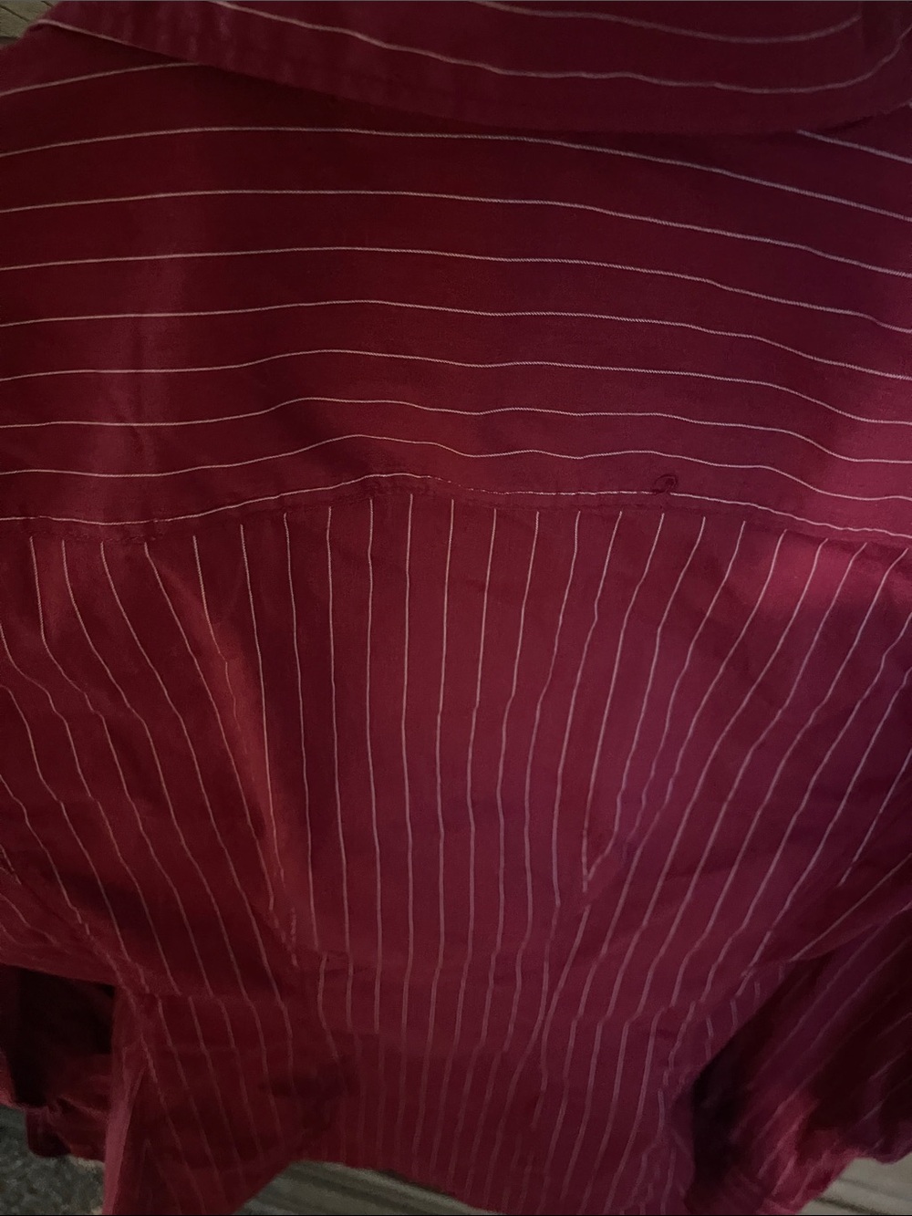 New York & Company Burgundy Pinstripe Button-Down Shirt - Picture 6 of 6